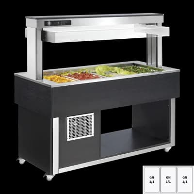 Insulă frigorifică pentru expunere alimente GN 3-1/1 - 200 mm, Wenge - TR GREEN+ 3W