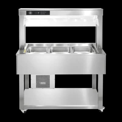Insulă frigorifică pentru expunere alimente GN 3-1/1 - 200 mm, Inox - TR GREEN+ 3I