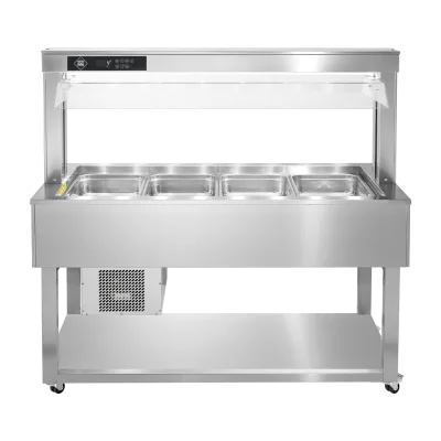 Insulă frigorifică pentru expunere alimente GN 4-1/1 - 200 mm, Inox - TR GREEN+ 4I