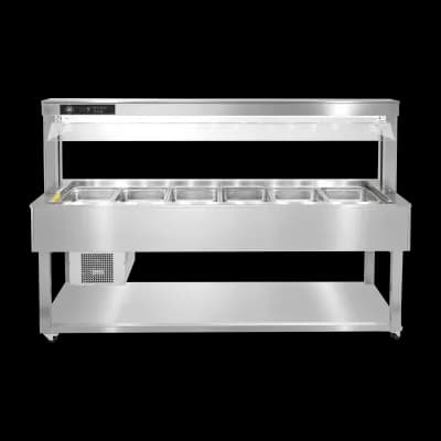 Insulă frigorifică pentru expunere alimente GN 6-1/1 - 200 mm, Inox - TR GREEN+ 6I