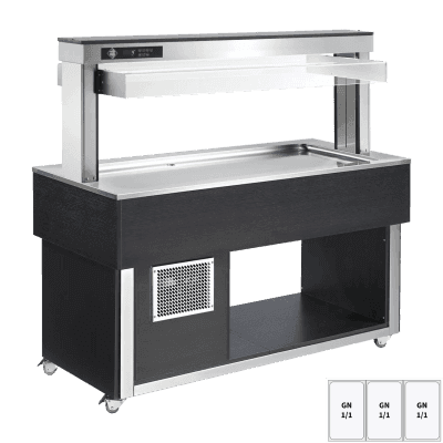 Insulă frigorifică pentru expunere alimente GN 3-1/1 - 30 mm, Wenge - TR LIME+ 3W