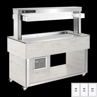 Insulă frigorifică pentru expunere alimente GN 3-1/1 - 30 mm, Hemlock - TR LIME+ 3H