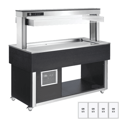 Insulă frigorifică pentru expunere alimente GN 4-1/1 - 30 mm, Wenge - TR LIME+ 4W