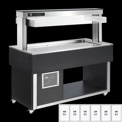 Insulă frigorifică pentru expunere alimente GN 6-1/1 - 30 mm, Wenge - TR LIME+ 6W