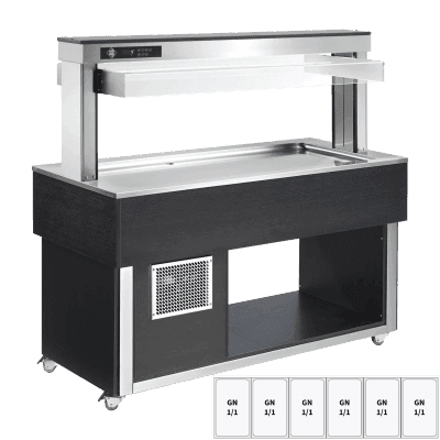 Insulă frigorifică pentru expunere alimente GN 6-1/1 - 30 mm, Wenge - TR LIME+ 6W