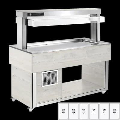 Insulă frigorifică pentru expunere alimente GN 6-1/1- 30 mm, Hemlock - TR LIME+ 6H
