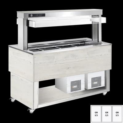 Insulă frigorifică pentru expunere alimente, reglabilă GN 3-1/1 Hemlock - TR BLUE+ 3H