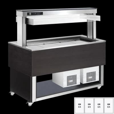 Insulă frigorifică pentru expunere alimente, reglabilă GN 4-1/1 Wenge - TR BLUE+ 4W