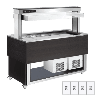 Insulă frigorifică pentru expunere alimente, reglabilă GN 4-1/1 Wenge - TR BLUE+ 4W
