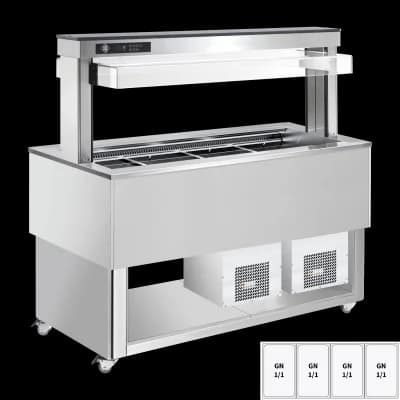 Insulă frigorifică pentru expunere alimente, reglabilă GN 4-1/1 Inox - TR BLUE+ 4I