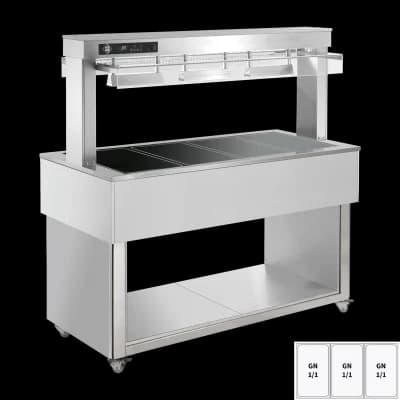 Insulă încălzită pentru expunere alimente, sticlă ceramică GN 3-1/1 RAL - TR BROWN+ 3R