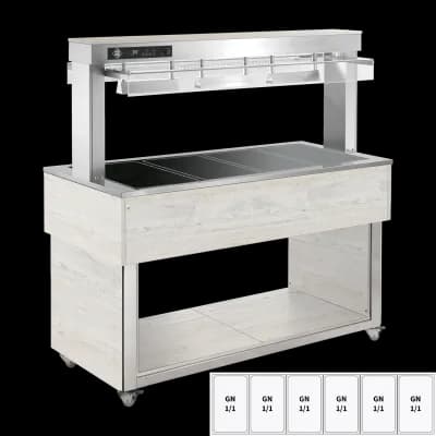 Insulă încălzită pentru expunere alimente, sticlă ceramică GN 6-1/1 Hemlock - TR BROWN+ 6H