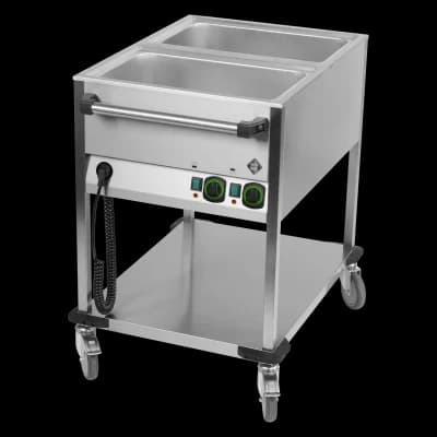 Cărucior bain marie electric GN 2-1/1 controlere pe latura scurtă cu raft - BMPK 2120