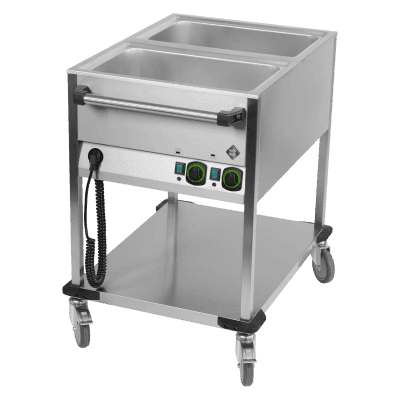 Cărucior bain marie electric GN 2-1/1 controlere pe latura scurtă cu raft - BMPK 2120