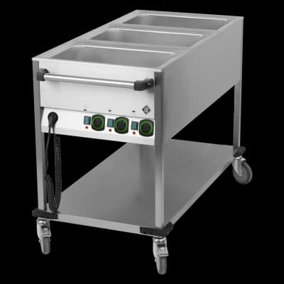 Cărucior bain marie electric GN 3-1/1 controlere pe latura scurtă cu raft - BMPK 3120
