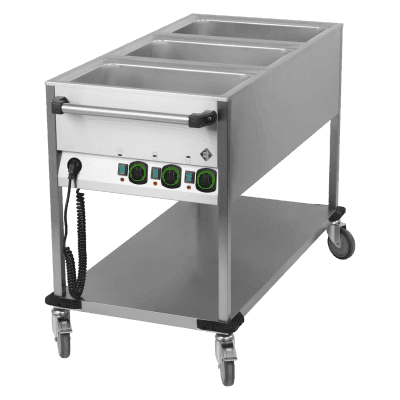 Cărucior bain marie electric GN 3-1/1 controlere pe latura scurtă cu raft - BMPK 3120
