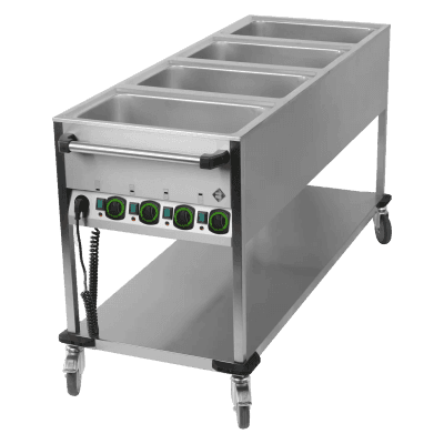 Cărucior bain marie electric GN 4-1/1 controlere pe latura scurtă cu raft - BMPK 4120