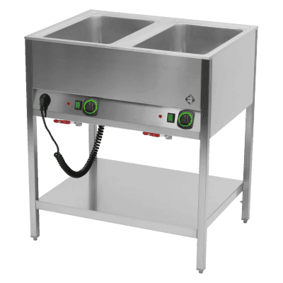 Bain marie staționar electric GN 2-1/1 controlere pe latura lungă cu raft - BMSD 2120
