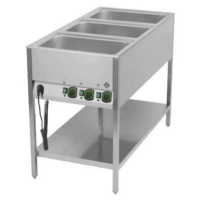 Bain marie staționar electric GN 3-1/1 controlere pe latura scurtă cu raft - BMSK 3120