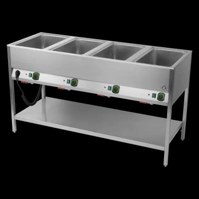 Bain marie staționar electric GN 4-1/1 controlere pe latura lungă cu raft - BMSD 4120