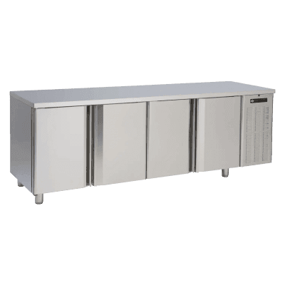 Banc frigorific GN 1/1, 4 uși, fără panou antistropi, oțel inoxidabil 230 V - SCH 4D DH