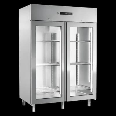 Dulap frigorific 1400 l ușă sticlă GN 2/1, inox - ENR 1400 G