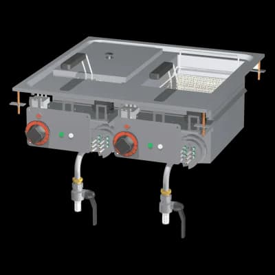 Friteuză electrică încorporabilă 2 coșuri 0,66 kW/l, 10+10 l 400 V - F2/10D-66ET