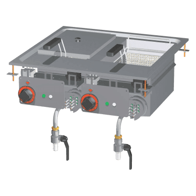 Friteuză electrică încorporabilă 2 coșuri 0,66 kW/l, 10+10 l 400 V - F2/10D-66ET