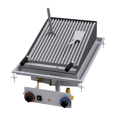 Grătar pe piatră de lavă încorporabil pe gaz 38x52 - CWD-75G