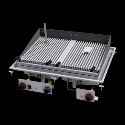 Grătar pe piatră de lavă încorporabil pe gaz 2x 38x52 - CWD-79G