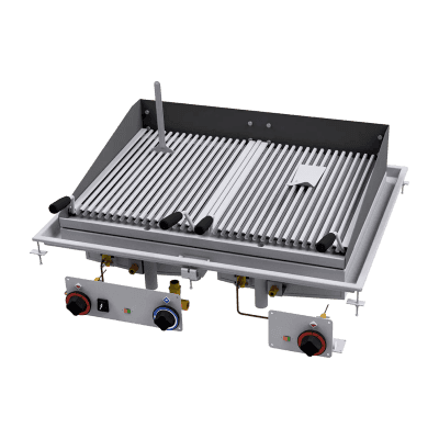 Grătar pe piatră de lavă încorporabil pe gaz 2x 38x52 - CWD-79G