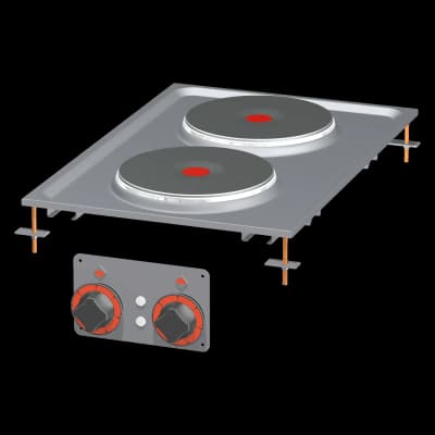 Mașină de gătit drop-in electrică 2x placă drop-in 400 V - PCD-64ET