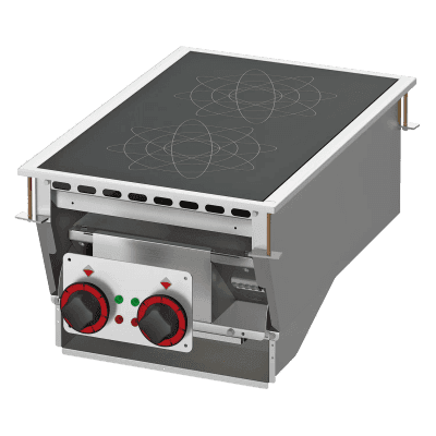 Mașină de gătit inducție drop-in electrică 2x placă drop-in 400 V - PCID-64ET