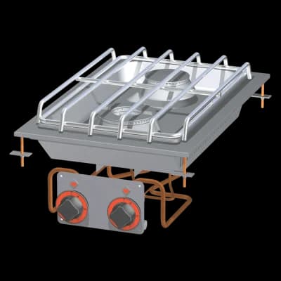 Mașină de gătit drop-in gaz 2x arzător - PCD-64G