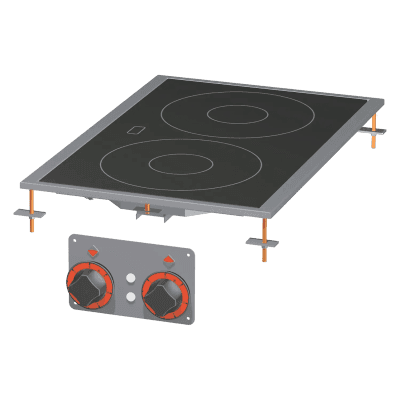 Mașină de gătit sticlă ceramică drop-in electric 2x plită drop-in 400 V - PCCD-64ET