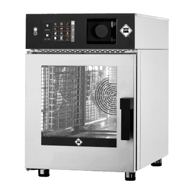 Cuptor cu convecție abur combi SLIM electric 6x GN 1/1 curățare automată abur direct touch screen 7" 400 V ușă stânga - MSTBD 0611 EL