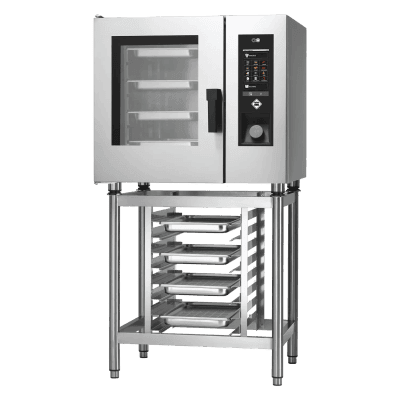 Cuptor combi cu convecție și abur STEAMBOX electric 6x GN 1/1 curățare automată boiler 400 V ușă stânga - STBB 0611 EL