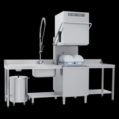 Mașină de spălat vase tip hotă perete dublu cu pompă de evacuare 50x50 - 400 V - NT 102 P