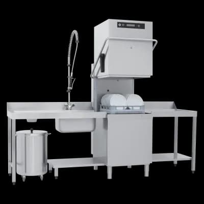 Mașină de spălat vase tip hotă dublu înveliș cu dedurizator și sistem de recuperare căldură 50x50 - 400 V - TTA 112 REC ABT