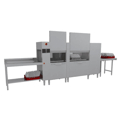 Mașină de spălat vase cu bandă transportoare 270 coșuri/oră apă caldă, ieșire dreapta - A 270 ABT RX