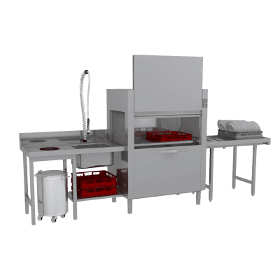 Mașină de spălat vase cu bandă transportoare 160 coșuri/oră apă rece, ieșire stânga - CT 160 W ABT LX
