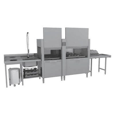 Mașină de spălat vase cu bandă transportoare 270 coșuri/oră apă rece, ieșire dreapta - CT 270 W ABT RX