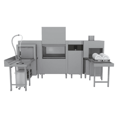 Mașină de spălat vase cu bandă transportoare 270, apă rece, ieșire dreapta, pre-spălare colț, uscător colț - XT 270 R XTRS CTPWR