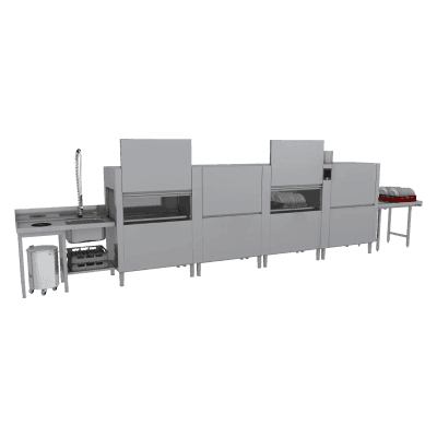 Mașină de spălat vase cu transportor 300, apă rece, ieșire dreapta, sistem de recuperare căldură, pentru apă osmotică - XT 300 R XTRCO