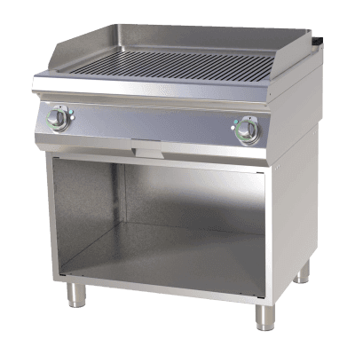 Plită fry-top canelată cromată cu dulap - FTRC 780 E