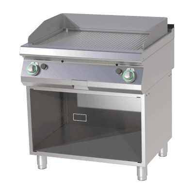 Plită fry-top canelată cromată pe dulap deschis - FTRC 780 G