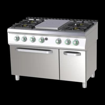 Mașină de gătit pe gaz cu plită solidă cu cuptor electric static - STPST 7120/21 GE