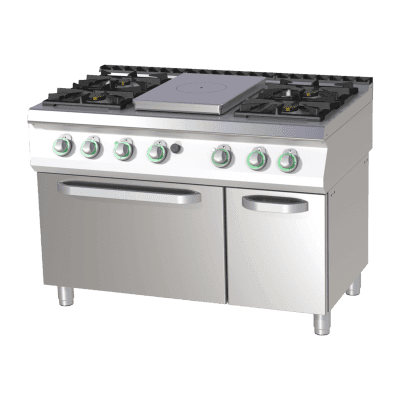 Mașină de gătit pe gaz cu plită solidă cu cuptor electric static - STPST 7120/21 GE