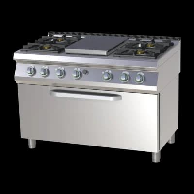 Mașină de gătit pe gaz cu plită solidă cu cuptor electric static - STPST 7120/31 GE