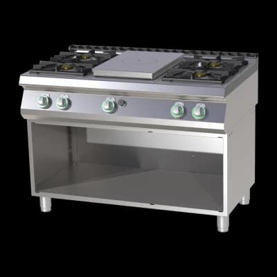 Mașină de gătit pe gaz cu plită solidă cu dulap - STPS 7120 G